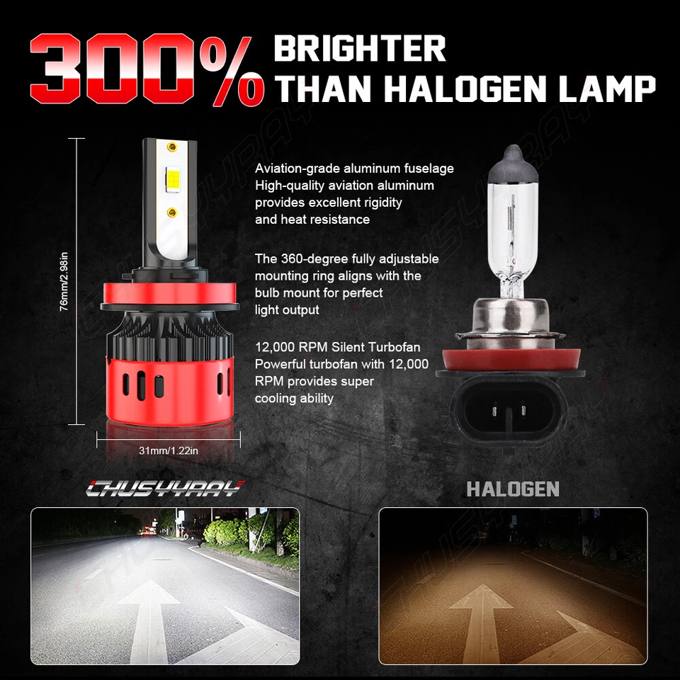 For Nissan Pathfinder 2013-18 6000K LED Headlight+Fog Lights Bulb Combo Kit 6X - Imagem 3 de 4