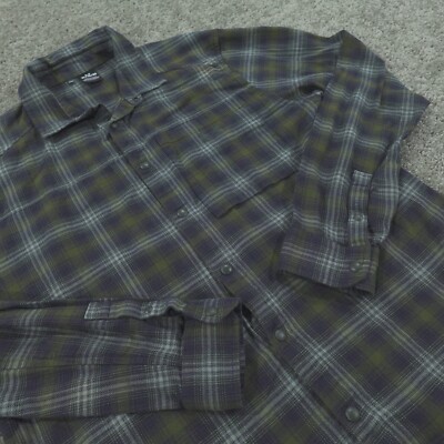 Under Armour Shirt Mens Extra Large Snap Button Flannel Long Sleeve Plaid