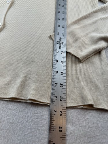 Anthology 100% Seide Elfenbein Strickjacke Pullover Größe XL - Bild 7 von 10