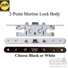Pella 2 Point Bolt Mortise Lock Body Storm Door 2-Bolt Mortise Lock Black White