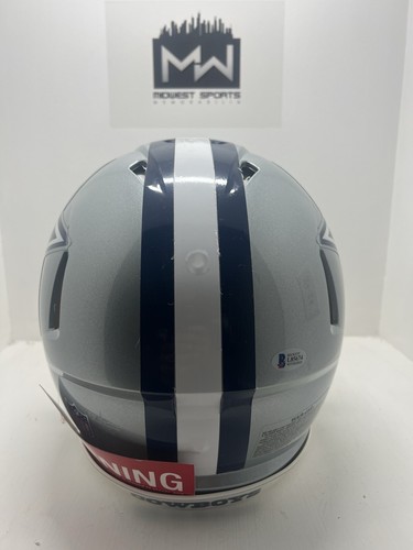 Ezekiel Elliott Signed Dallas Cowboys Full Size Authentic Speed Helmet Beckett - Picture 2 of 2