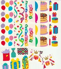 Vintage Mrs Grossman Stickers Happy Birthday Balloons Party Cake Gift - YOU PICK