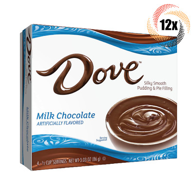 12x Packs Dove Milk Chocolate Pudding Filling | 4 Servings Per Pack | 3.03oz