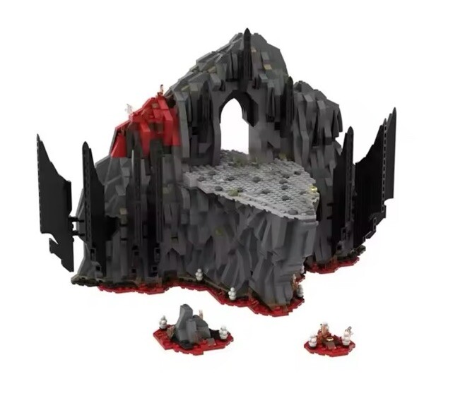 CUSTOM Lego Lord Of the Rings Hobbit Volcano Mount Doom Orodruin
