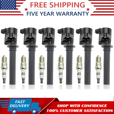 6X Ignition Coils & 6X Spark Plug for 01-08 Ford Escape Mazda Tribute 3.0L FD502