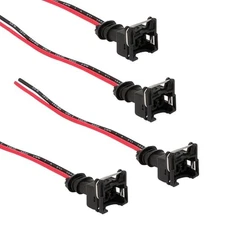 Automobile Fuel Injector Connector, Standard Specification Injector 4 PCS Black