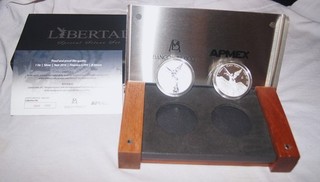 2016 mexican 1 oz libertad silver coin proof and reverse proof w/ coa set