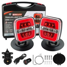 4 PIN Wireless Trailer Lights, Adjustable Magnetic LED Trailer Lights with Re...