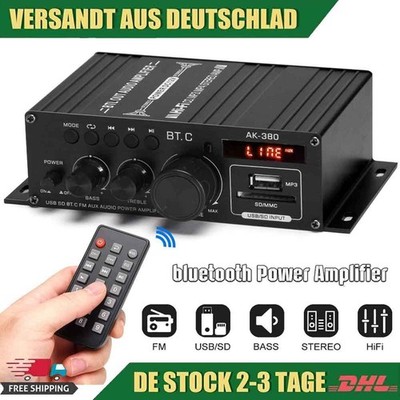 HIFI BLUETOOTH VERSTäRKER VOLLVERSTäRKER DIGITAL AUDIO STEREO AMPLIFIER FM USB