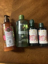 yves rocher 4pc lot set- Argan/rose Petals Lotion, Shower Gel, 2 Spice Infusions