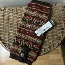 NWT WomenClassic Australian Knit Boot Cuffs Leg Warmers Brown Red Kangaroo