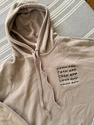 Cash App Employee Only Hoodie Embroidered Logo Gray Size 2XL Rare Streetwear