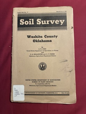 USDA Soil Survey of Washita County Oklahoma 1941  Illustrated Large Detail Maps