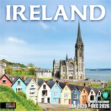 Ireland 2026 Wall Calendar 12 Month | 12" X 24" Open | Thick & Sturdy Paper | Gi