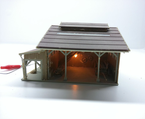 Vollmer H0 50504 granja - construida - luz - sin embalaje original #10521 | Zustand: Gebraucht