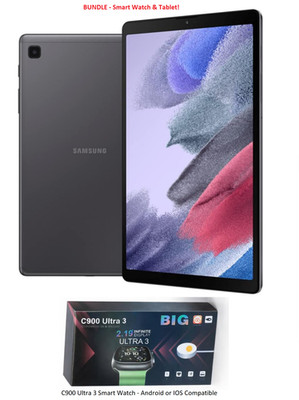 Samsung Galaxy Tab A7 Lite SM-T227U 32GB Verizon 8.7in BUNDLE w/C900 Smart Watch
