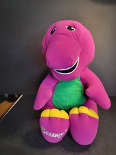 Vintage 90s Barney Talking Purple Dinosaur PlaySkool Plush w/Sounds Tested Works