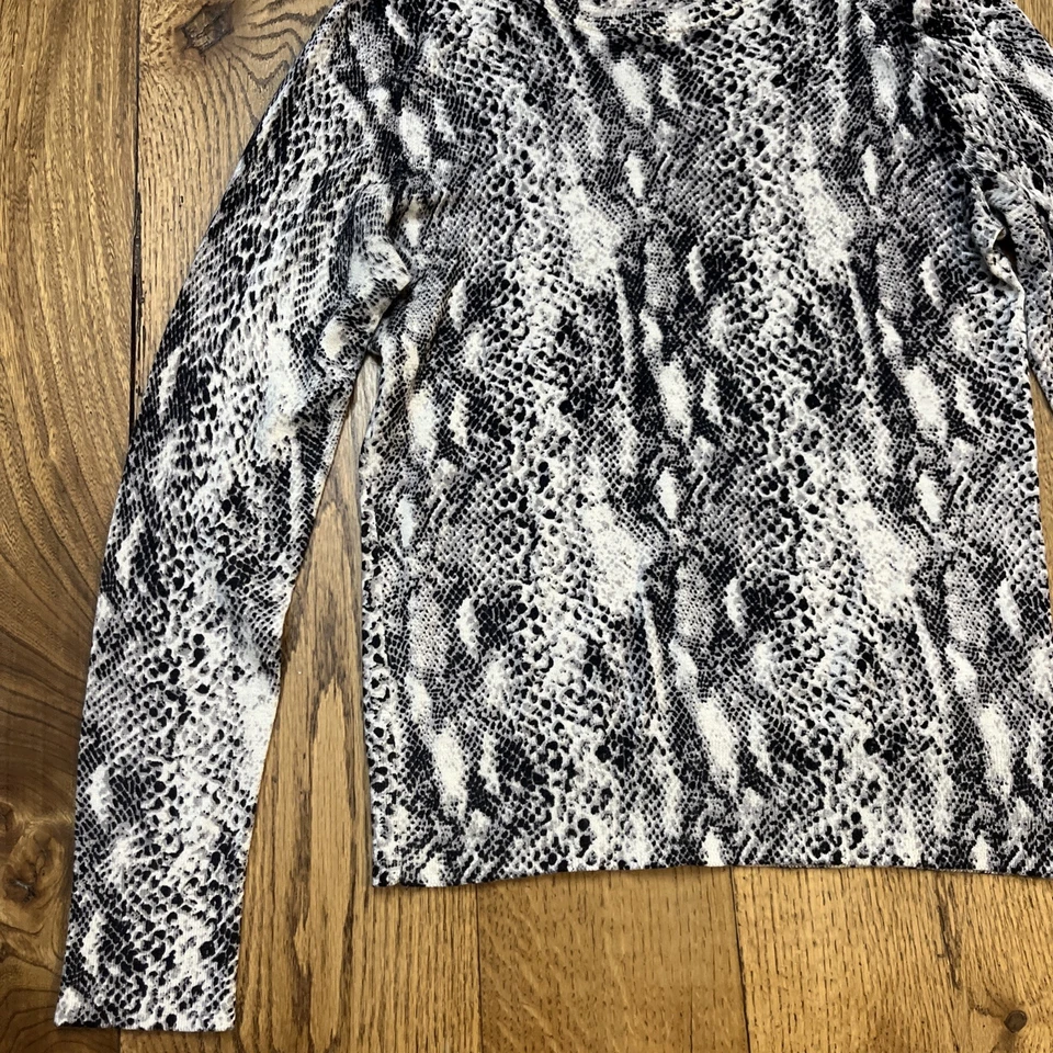 EQUIPMENT FEMME Suéter Top Seda/Cachemira Negro Estampado Serpiente, Para Mujer XS Foto 2 de 4