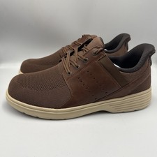 Orthofeet Mens 20217 Brown Leather Knit Walking Shoes Sneakers SIZE 11.5 2E WIDE