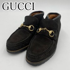 Stivali Gucci scamosciati Horsebit Chukka neri misura 35 22 cm oro hardware...