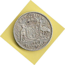 AUSTRALIA - 1940 KING GEORGE V ONE FLORIN, TWO BOB, TWO SHILLINGS