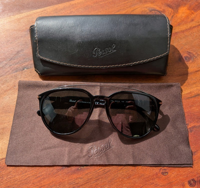 Original Persol 3159-S 55-19 Sonnenbrille Schwarz Polarisiert Hand Made in Italy