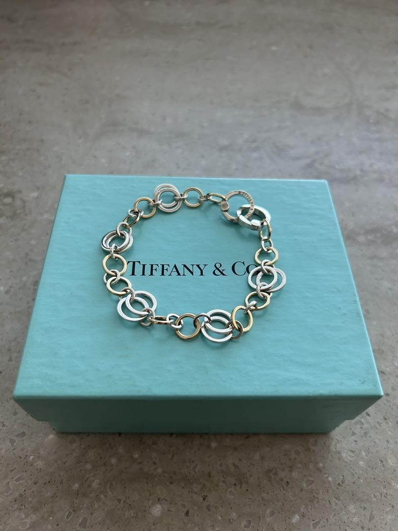 Tiffany Circle Combi Bracelet 925 Silver 750 Gold Pre-Owned Luxury Jewelry