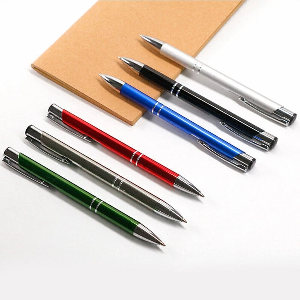 Full Metal Ballpoint Pen 1mm Black Ink Gel Pen Office Writing Stationery 2026