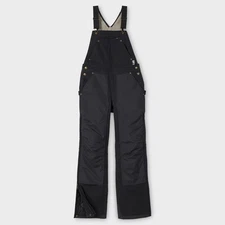 Women's Superior Fire Hose Insulated Bib Overalls, Black