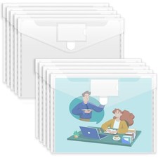 10 Pack Plastic Envelopes File Folders, Clear...