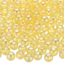 400pcs Acrylic Round Beads AB Colors 8mm Loose Craft Beads Light Yellow AB