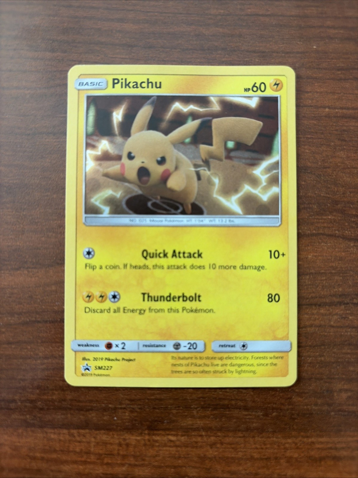 2019 Pokemon Sun and Moon Black Star Promo Pikachu SM227- NM