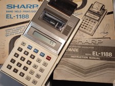 Working Vintage Calculator SHARP EL-1188 Handheld Print/Display Japan BOXED