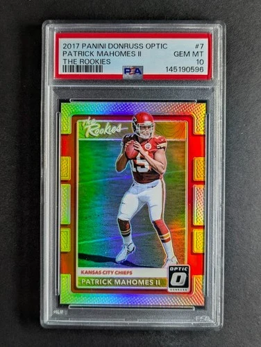 2017 Panini Donruss Optic PATRICK MAHOMES II The Rookies RC Holo Prizm #7 PSA 10