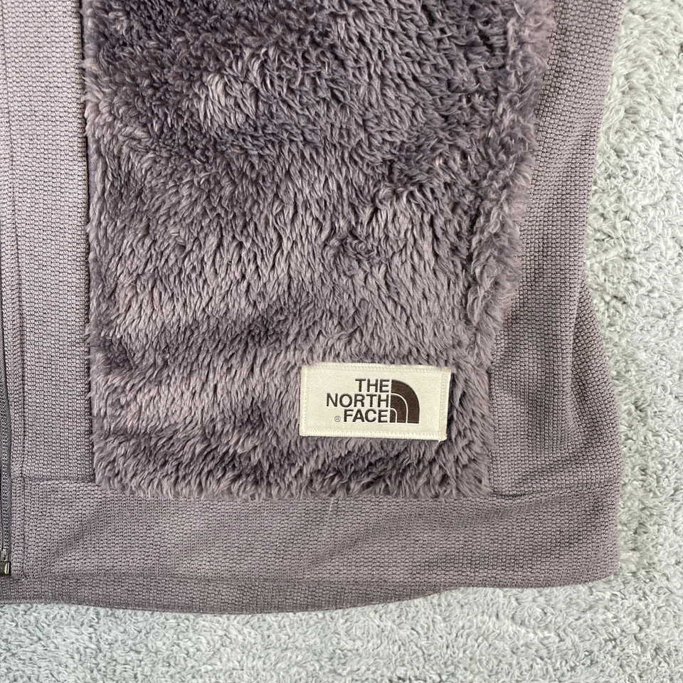 Chaleco The North Face para mujer XL gris bolsillos pila profunda peludo suave Sherpa usado en excelente estado acogedor Foto 2 de 4