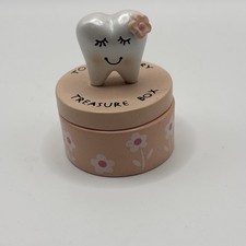 Tooth Fairy tooth Fairy Treasure Box Pink-White 2'' Tall. Used. Great condition