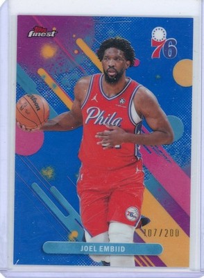 2025-26 Topps Finest Joel Embiid Common Blue Refractor /200 76ers !