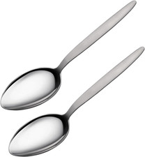 2-Pack Chef Kunz Spoon Silver Stainless Steel 2 Tbsp Basting Spoon, 9 Inch Sol