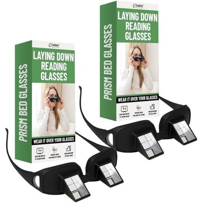 Set of 2 High-Definition Bed Prism Glasses for Comfortable Reading & TV Viewing