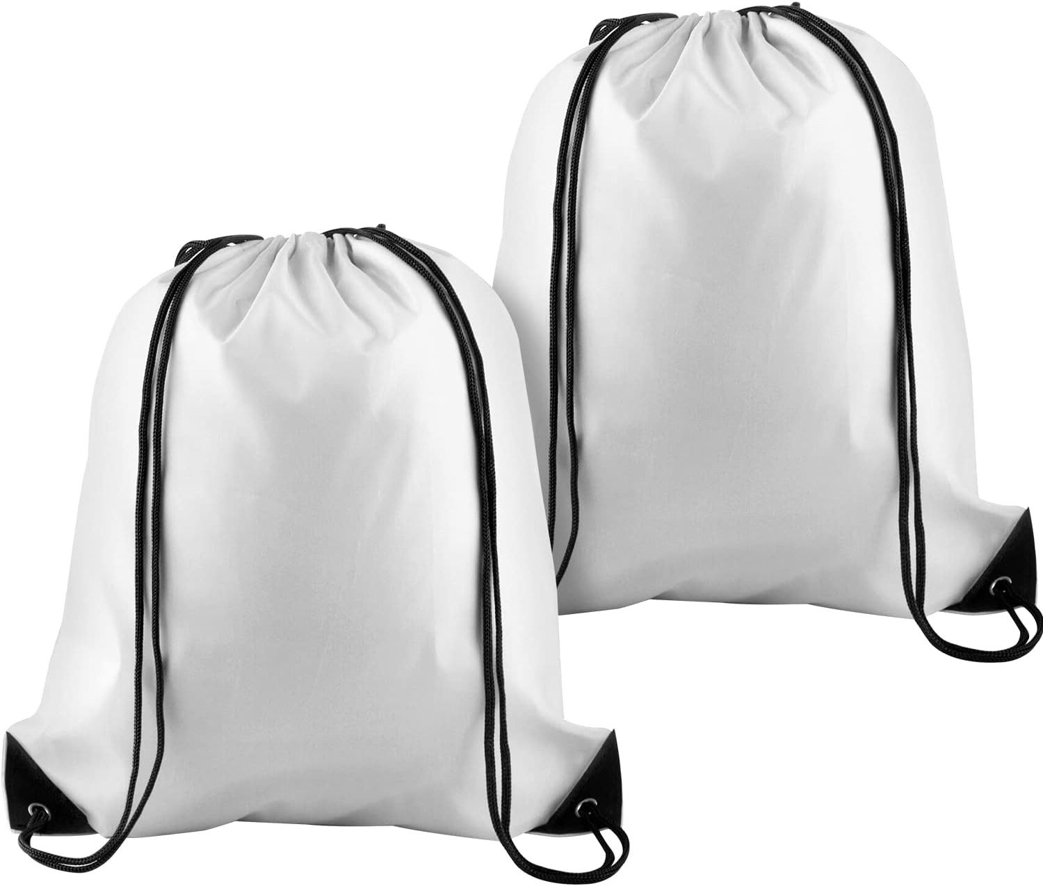 2 Pcs White Drawstring Backpack Drawstring Bag Bulk Sports Cinch Bags String Bac