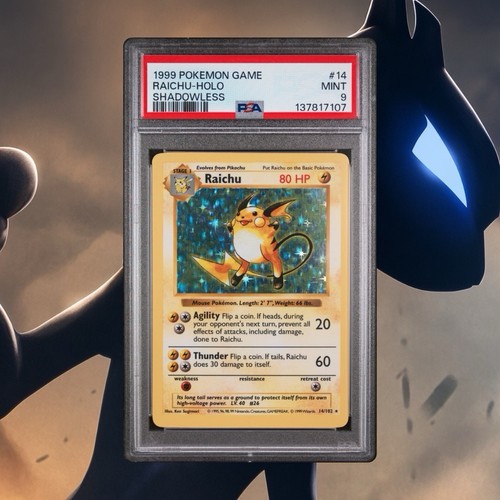 Raichu (Shadowless) graded PSA 9 for sale on eBay