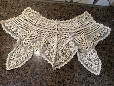 Antique Maltese Silk Bobbin Lace Collar Victorian Era