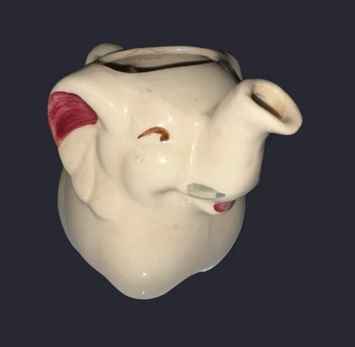 Vtg Shawnee Pottery Smiling Elephant Creamer 4.5" High 5.25" Long 1940's USA