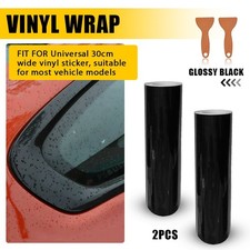 300mm x 5m Wrapping Wrap Vinyl (Pair) Gloss Black De-chroming Chrome Delete Tape