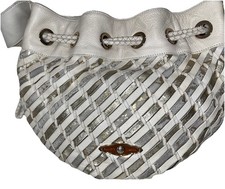Elliott Lucca Woven Leather Bucket Bag Metall...