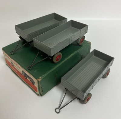 Vintage Dinky Toys Supertoys 551 Trailer Trade Box 3 grau in grün Trade Box