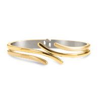 Boccia Titan-Armspange Titan, Teilpoliert & Goldplattiert, Ca. 8 Mm