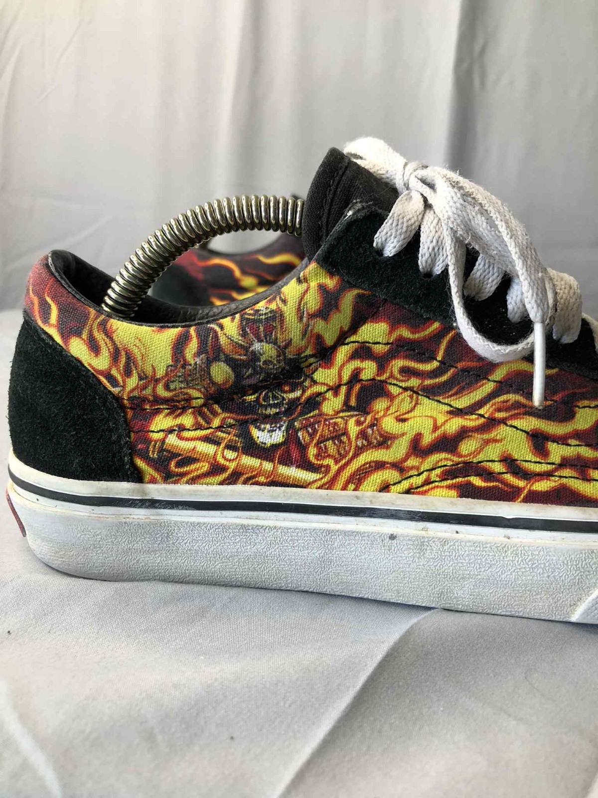 Size 5 - VANS Old Skool Samurai Rising Canvas Suade Flames Skull thumbnail 11
