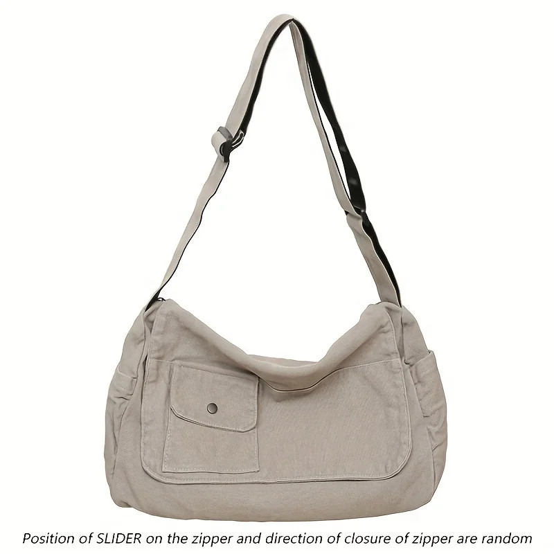 Casual Canvas Messenger Bag Large Capacity Adjustable Should