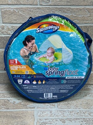 Swimways Infant Baby Spring Water Pool Floats 9-24 Months Built-In Valve Sharks